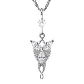 Rogivora 925 Sterling Silver Arwen Necklace, Small Evenstar Pendant, Lord of the Rings Jewelry Gift for Women
