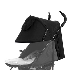 Pram Sun Shade Cover Baby Stroller Sun Shade Canopy Awning Pushchair Sunshade Sun Cover Universal Baby Buggy Sun Shade Parasol Umbrella with Pockets Mesh Window Adjustable Retractable
