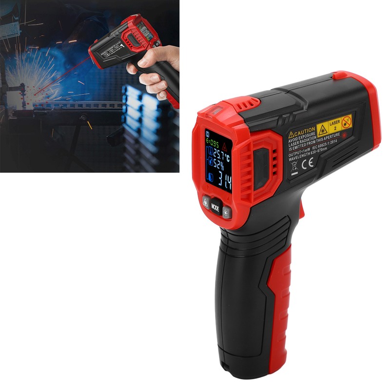 Infrared Thermometer Sound Light Alarm Color LCD Screen Non Contact