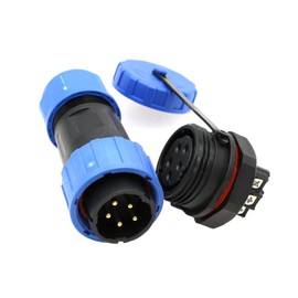 ZBLZGP TY20 5 Pin Aviation Waterproof Connector Male Female Cable Plug Socket Solder-Free Screw Connection Panel Mount Wire Cable Connector for Boat Surfboard Electrical Power 10A Wire 14AWG