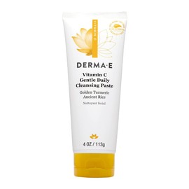 Derma E Vitamin C Gentle Daily Cleansing Paste – Vitamin C Face Mask or Cleanser with Turmeric - Facial Mask Brightens & Clarifies, 4.0 Oz
