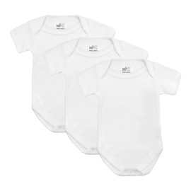 Premature Baby Bodysuits, Tiny Baby Vests, Premature Baby Clothes, Preemie Baby Clothes, Prem Baby Babygrows, 3 Pack For Boys and Girls, Made in Britain, White, 3-5lbs