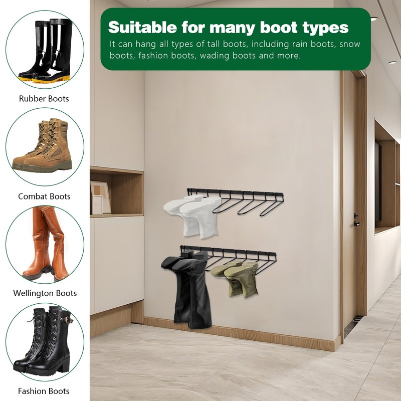2 Pack Metal Boot Rack, Black Boot Organizer, Boot Holder,