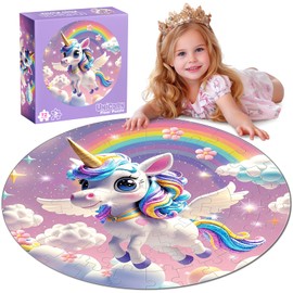 72 Pieces Shimmery Unicorn Jumbo Puzzle Floor Jigsaw Puzzle for Kids Ages 4-6 3-5 Girls Gifts Birthday Sparkling