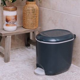 Addis Premium Deluxe Bathroom Office Pedal Bin with inner, 3.5 litre, Charcoal Grey & Light Grey