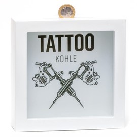 Home Flair High-Quality Money Box, Beautiful Money Box, Great Gift Idea, 15 cm (Tattoo Charcoal)