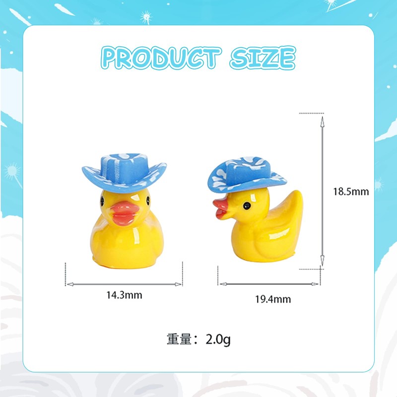 48pc Cowboy Ducks Mini 12 Styles Western Mini Resin Ducks