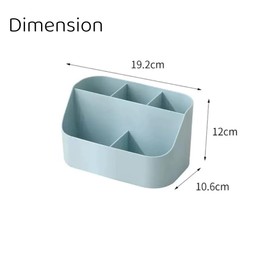 Saikvi Pen Holder Desk Organizer Office Storage Desktop Organizers and Accessories Home Organizer Bedside Table Organizer Makeup Organizer, Pencil Holder with 5 Compartments (Blue)