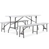SEGAWE Folding Table Set w/2 Benches 6FT Camping Picnic Table