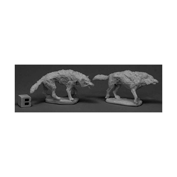 Reaper Miniatures Dread Wolves (2) 77533 Bones Unpainted RPG D&D Figure