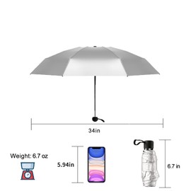 GAOYAING Windproof Travel Compact Umbrella Automatic UmbrellasUV Blocking for Rain Compact Folding Umbrella Portable Windproof Umbrellas for Men Women Teenage With Case White