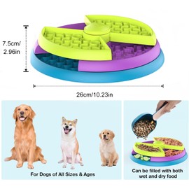 JAONLD Slow Feeder Dog Anti Slinging Bowl Dogs Large Anti Sling Bowl Dog Non-Slip 3 Rotating Levels Prevent Obesity and Bloating Interactive Feeding Bowl for Small Medium Dogs