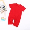 Chinese Style Infant Short Sleeve Embroidery Jumpsuit Cotton Breathable Baby