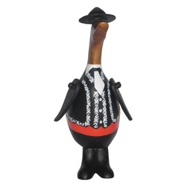 Brave Wings Hand Carved Wooden Bamboo Duck ~ Mariachi Duck 21cm High ~ Ornament Sculpture Figurine Statue Unique Table Decoration Home Decor ~ 5333