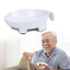 Elderly Scoop Plates with Handle - Eating Aid Assistant for Scooping Food, Dining One Handed Adaptive Guard for Disabled