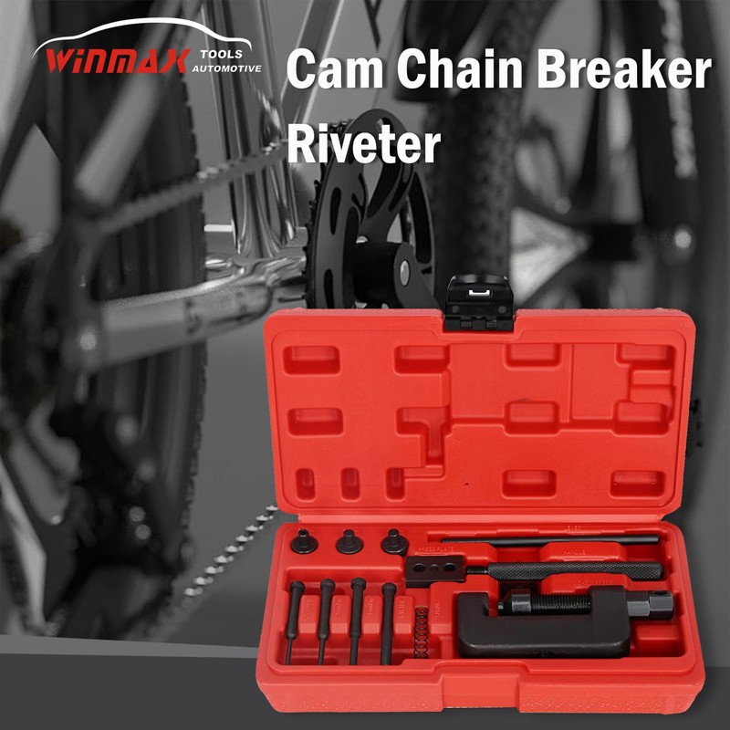 Chain Breaker Tool Kit, 13pc Motorcycle Chain Breaker and Riveting
