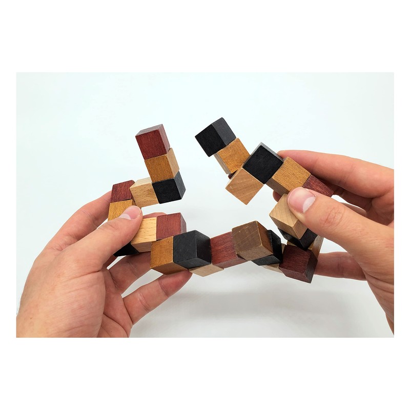 LMC Products Wooden Brain Teaser Puzzles 6 Pack - 3D