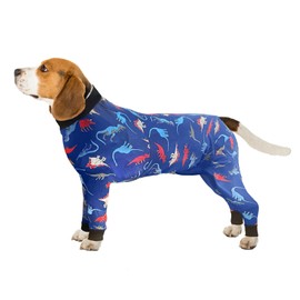 Apatal Dog Onesie After Surgery Recovery Suit Anti Shedding Bodysuit Wounds Female Male Dog Neuter Spay Onesie E-Collar & Cone Alternatives Postoperative Shirt Dog Pajamas(Small)