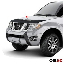 OMAC Front Hood Cover Black Vinly Bonnet Bra Stoneguard Protector | Fits Nissan Frontier D40 2006-2015 | Hood Auto Accessories