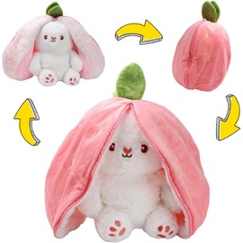Lebenistgut Plush Toy, Rabbit Cuddly Toy, Bunny Plush, Strawberry Rabbit Cuddly Toy, Cuddly Toy Rabbit, Easter Bunny, Strawberry Cuddly Toy Rabbit