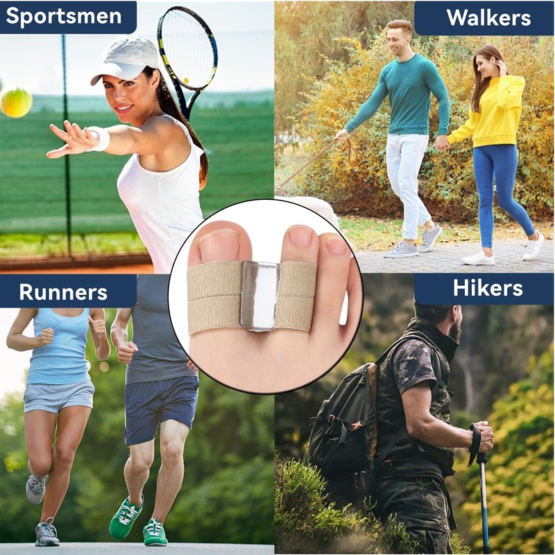 szemauy Gel Toe Spacers, Bunion Corrector with 2 Loops, Portable