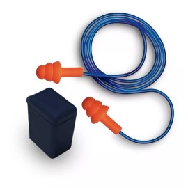 MR Seguridad Caja 100 Pares Tapón Auditivo Reutilizable Cordón En Estuche
