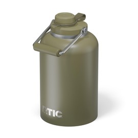 RTIC 1 Gallon Outback Jug, Stainless Steel, Ceramic Lined Insulated Water Bottle with Lid and Handle, BPA-Free, Double Wall Vacuum Insulation, Olive