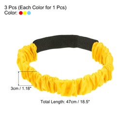 PATIKIL 3 Legged Race Bands Set, 3 Pack Elastic Tie for Outdoor Birthday Party Carnival Relay Game (Blue, Red, Yellow)