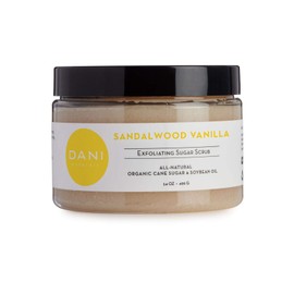 Pure & Gentle Exfoliating Sugar Scrub by DANI Naturals - Warm Sandalwood Vanilla Scented Body Polish - Organic Cane Sugar & Natural Moisturizing Shea Butter - For Men & Women - 14 Ounces