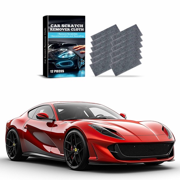 Ovyntremis Nano Sparkle Car Scratch Remover Cloth, 12 Pack, Effortlessly
