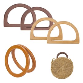 Pack of 6 D Shape and Round Handbag Handles D-shape Handbag Handle D-shape Purse Bag Handles Replacement D Shape Handbag Handle for Handmade Beach Bag Handbags Purse
