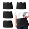 Xumann 4 Pcs Black Half Waitress Apron, Short Cleaning Waist