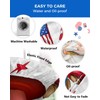 IDOWMAT Patriotic Gnome American Flag Star Round Fitted Tablecloth with