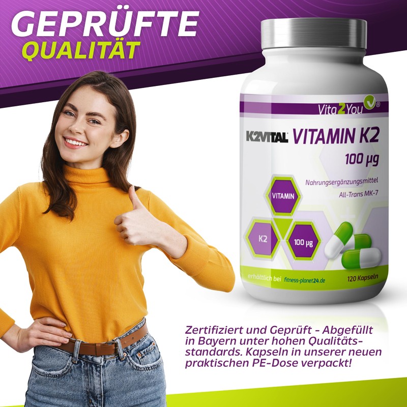 Vitamin K2 100µg – 120 Capsules – Natural Menaq Uinon