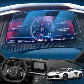 LFOTPP C8 Corvette Screen Protector 2PCS for 2022-2025 Corvette (1LT/2LT/3LT) Screen Protector 12 Inch Nano Anti-Scratch Ultra-Tough Dashboard screen Corvette Accessories-No More Fingerprint