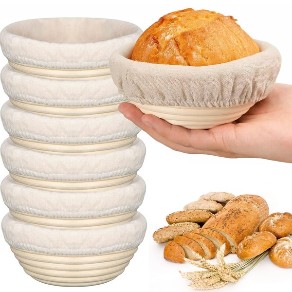 Bread Proofing Baskets Set of 6 Banneton Baskets Dough Fermentation