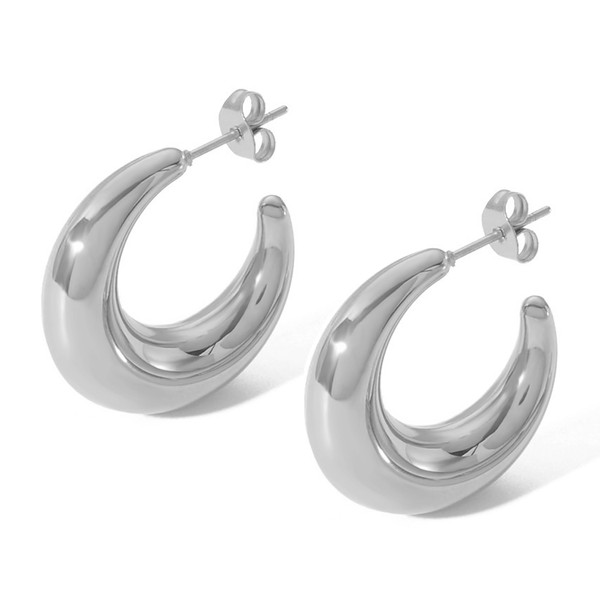 KASFREE Stainless Steel Hoop Earrings for Women Hypoallergenic Stud Hoop