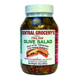 Central Grocery Olive Salad - 32 oz (Pack of 1) Perfect for Muffulettas, Sandwiches, Pizza Toppings, Pastas, Hot Dog Topper, Salads and More