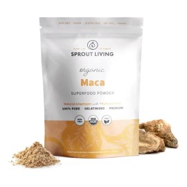 Sprout Living Raiz De Maca Gelatinizada En Polvo 1 Libra Sabor Sin Sabor