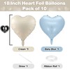 Blue White Heart Balloons, 18 Inch Baby Blue Cream Foil
