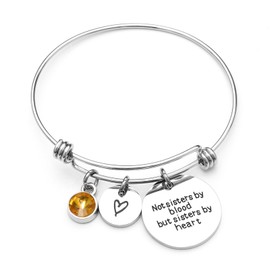 Best Friends Bracelets- Not Sisters by Blood But Sisters by Heart Bracelet- Sister Jewelry (November)