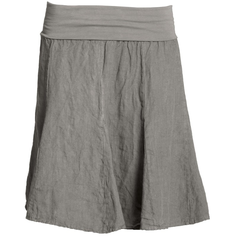 Caspar RO014 Women’s Linen Skirt with Figure-Friendly Elastic Waistband -