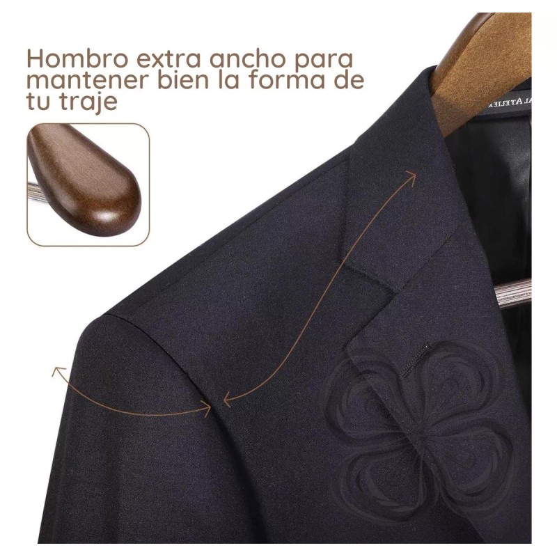 Universo en Linea Set 6 Gancho De Madera Hombro Ancho