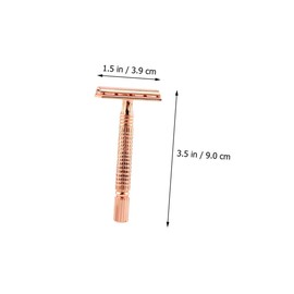 VICASKY 2pcs Manual Double-edged Safety Razor for Men Traditional Metal Shaver Rose Gold Silver Heavyweight Design for Home Travel