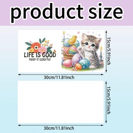 MaiYiYi - Paquete de 6 tarjetas de arte 5D con globo para gatos y diamantes, tarjetas de felicitación para gatos y gatos, con diseño de diamantes, tarjetas de cumpleaños para familiares, amigos,
