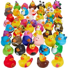 Assortment Rubber Duck Toy Duckies for Kids  Perfect for Bath Toys, Jeep Ducking, Sensory Play, Stocking Stuffers, and More Boat Train:_100