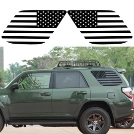 Rear Window American Flag Decal Fits 2010-2025 Toyota 4Runner 5th Gen, Precut Back Side Window Glass USA Flag Vinyl Sticker Exterior Accessories