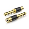 VANAUX 6.35mm Male to RCA Female Converter Adapter 6.35mm Mono