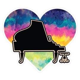 CafePress Piano Music Medium Die Cut Sticker, 5.75" x 5.75" Matte Finish