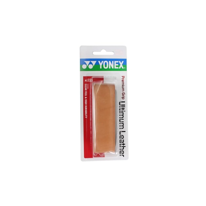 YONEX Tennis Replacement Grip, Premium Grip, Ultimate Leather, AC221, Brown